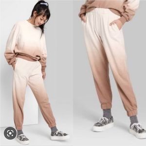 Ombre Brown Sweatsuit matching sweatpants and crew neck sweatshirt
